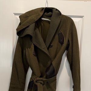 Alice + Olivia Dark Olive Trench Coat